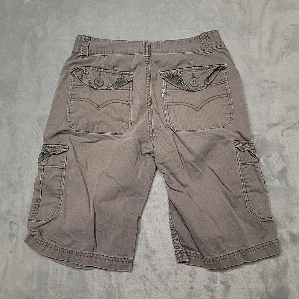 Levis Shorts Mens 27 Grey Cargo Herringbone Camo Lined Utility Outdoors
